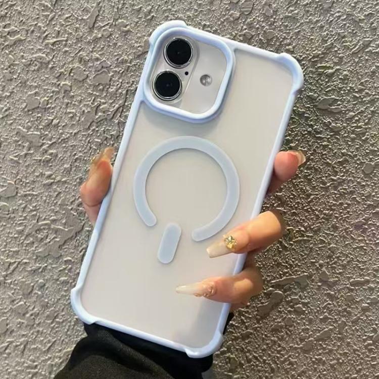 For iPhone 16 Plus Semi-transparent Skin Feel Frosted MagSafe Phone Case