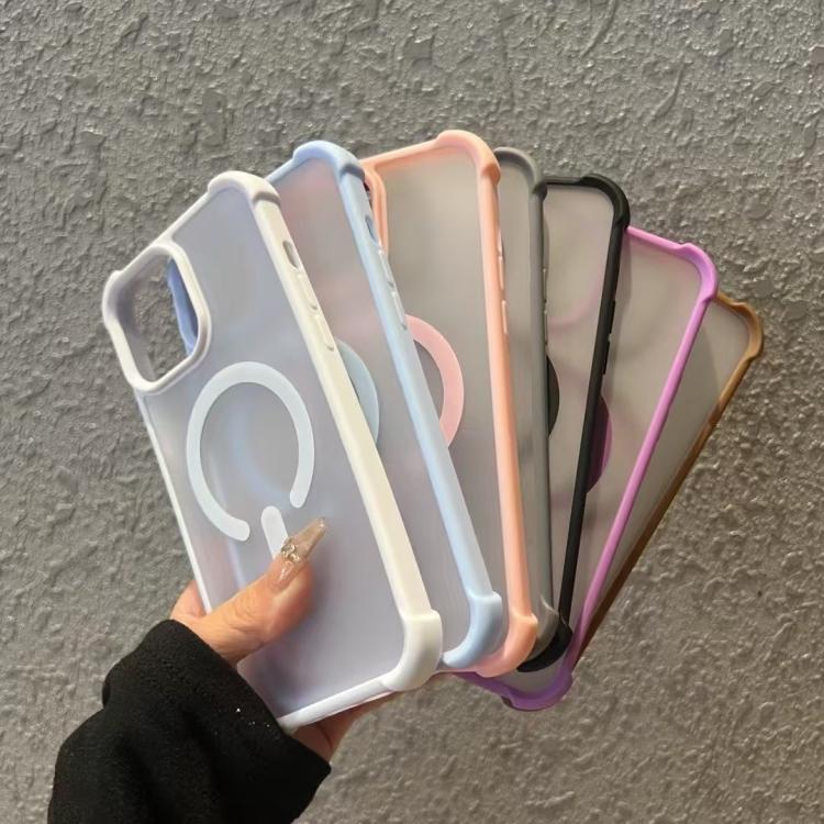For iPhone 15 Plus Semi-transparent Skin Feel Frosted MagSafe Phone Case