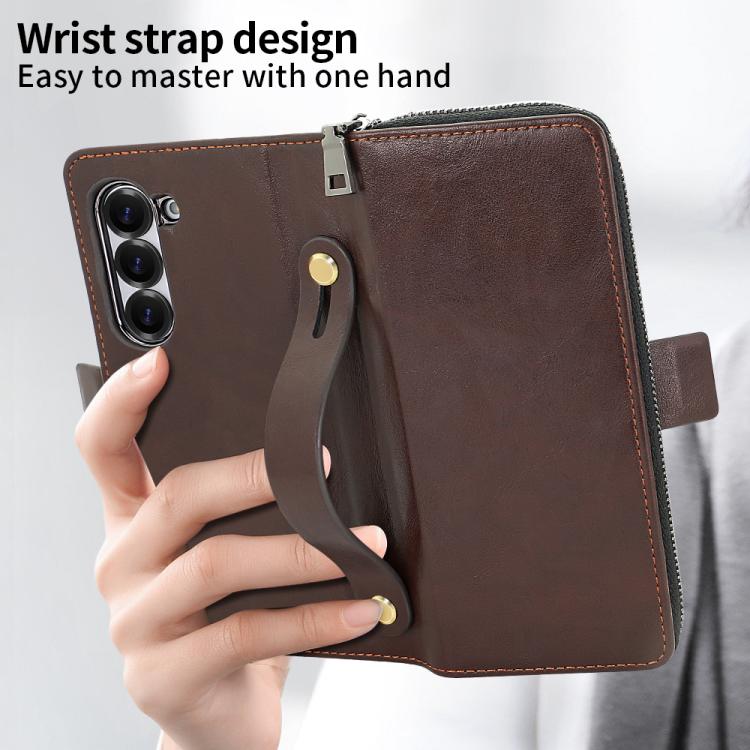 For Samsung Galaxy Fold5 VIETAO Magnetic Buckle RFID Wallet Leather Phone Case