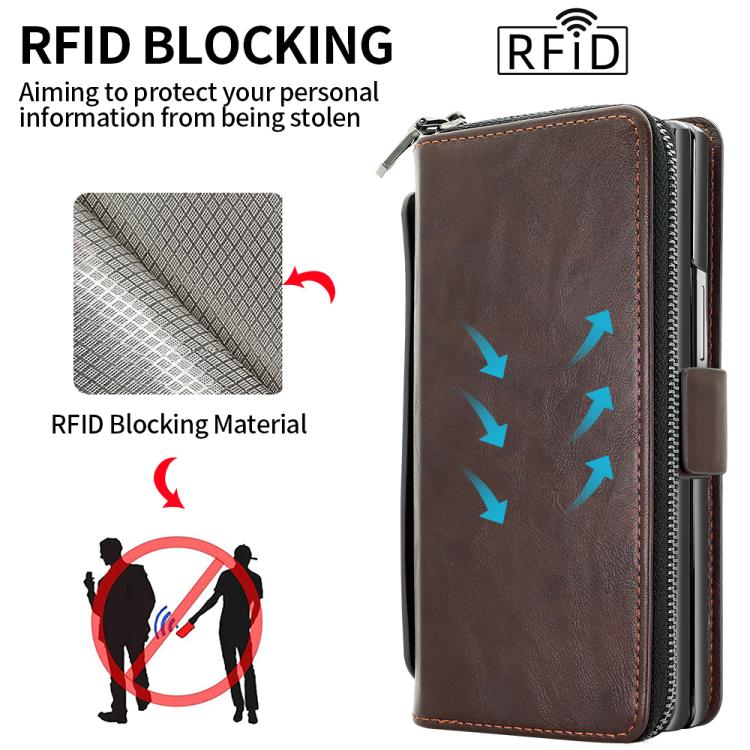 For Samsung Galaxy Fold5 VIETAO Magnetic Buckle RFID Wallet Leather Phone Case