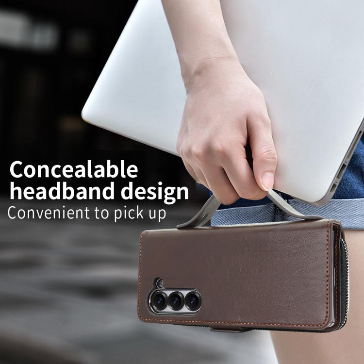 For Samsung Galaxy Fold5 VIETAO Magnetic Buckle RFID Wallet Leather Phone Case