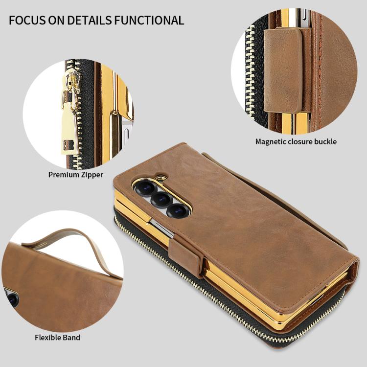 For Samsung Galaxy Fold5 VIETAO Magnetic Buckle RFID Wallet Leather Phone Case