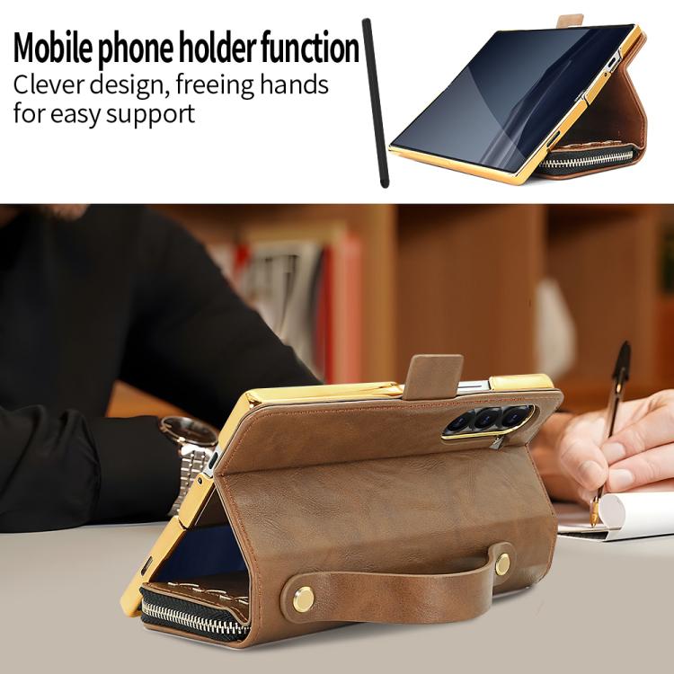 For Samsung Galaxy Fold5 VIETAO Magnetic Buckle RFID Wallet Leather Phone Case