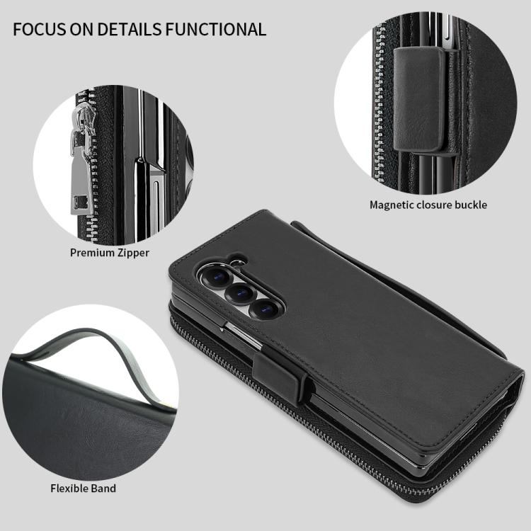 For Samsung Galaxy Fold5 VIETAO Magnetic Buckle RFID Wallet Leather Phone Case