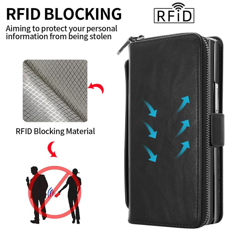 For Samsung Galaxy Fold5 VIETAO Magnetic Buckle RFID Wallet Leather Phone Case