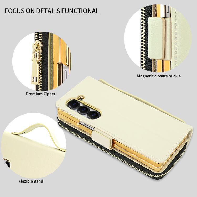 For Samsung Galaxy Fold5 VIETAO Magnetic Buckle RFID Wallet Leather Phone Case