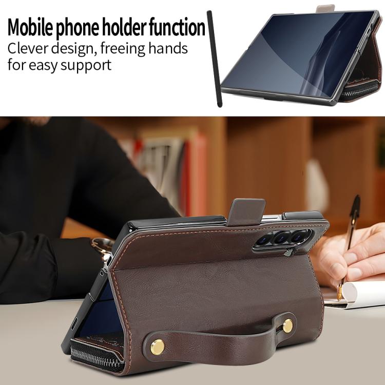 For Samsung Galaxy Fold6 VIETAO Magnetic Buckle RFID Wallet Leather Phone Case