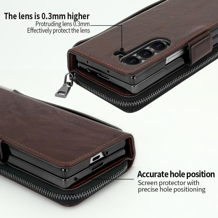 For Samsung Galaxy Fold6 VIETAO Magnetic Buckle RFID Wallet Leather Phone Case