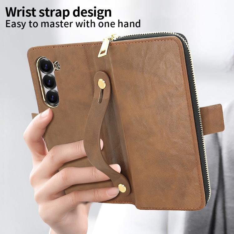 For Samsung Galaxy Fold6 VIETAO Magnetic Buckle RFID Wallet Leather Phone Case