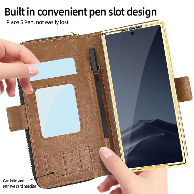 For Samsung Galaxy Fold6 VIETAO Magnetic Buckle RFID Wallet Leather Phone Case