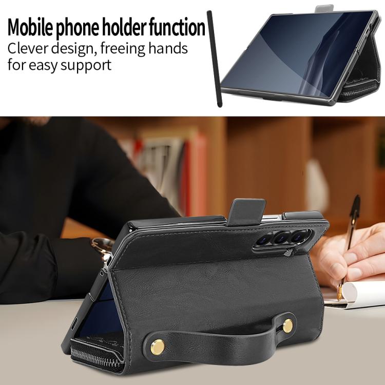 For Samsung Galaxy Fold6 VIETAO Magnetic Buckle RFID Wallet Leather Phone Case