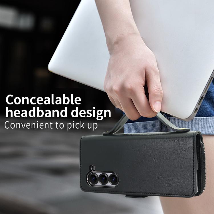 For Samsung Galaxy Fold6 VIETAO Magnetic Buckle RFID Wallet Leather Phone Case
