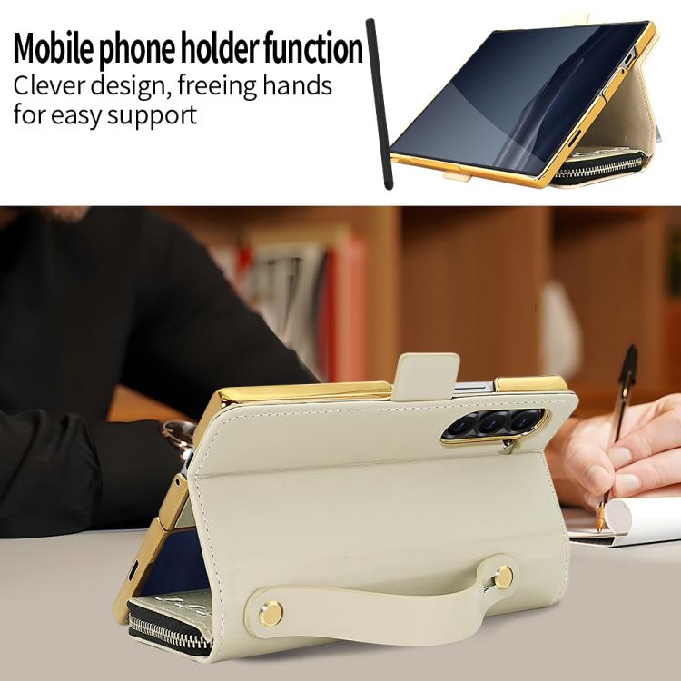 For Samsung Galaxy Fold6 VIETAO Magnetic Buckle RFID Wallet Leather Phone Case
