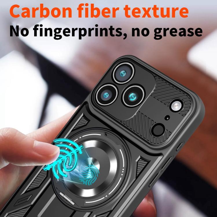 For iPhone 17 Pro Max Armor Rotating Holder MagSafe Phone Case