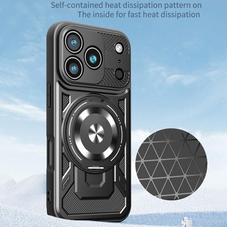 For iPhone 17 Pro Max Armor Rotating Holder MagSafe Phone Case