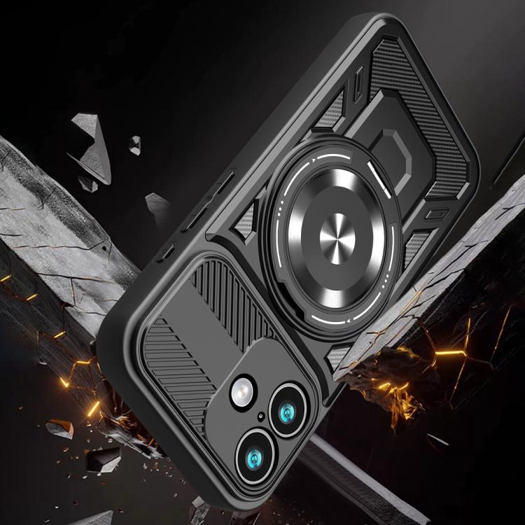 For iPhone 17 Armor Rotating Holder MagSafe Phone Case