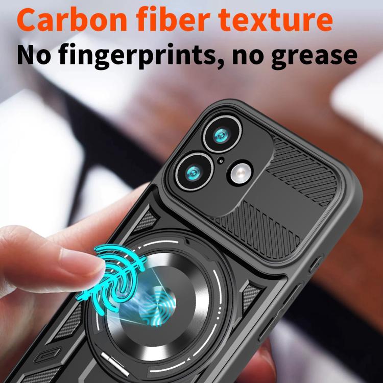 For iPhone 17 Armor Rotating Holder MagSafe Phone Case