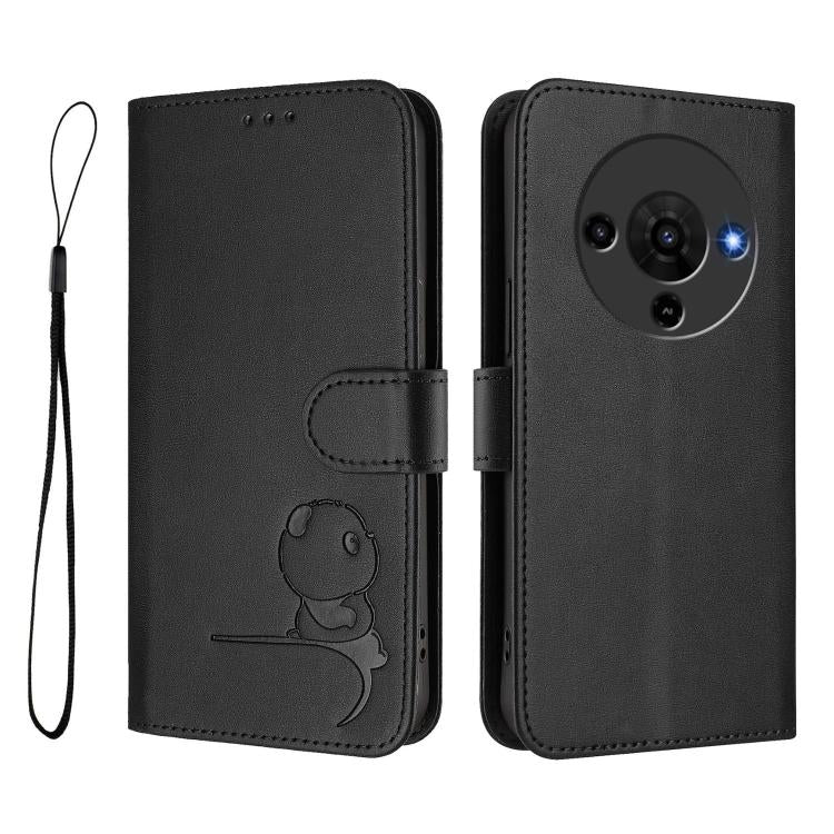 For ZTE Blade A76 5G Litter Panda Embossing RFID Leather Phone Case with Lanyard