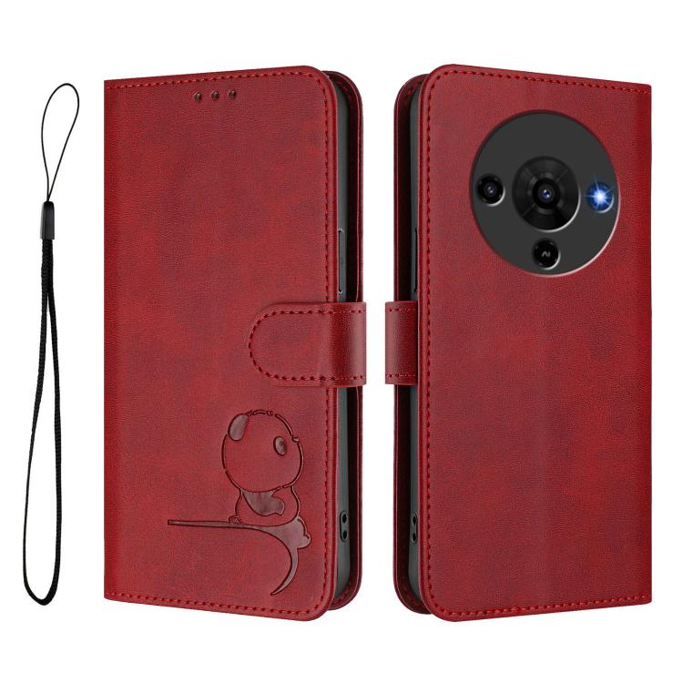 For ZTE Blade A76 5G Litter Panda Embossing RFID Leather Phone Case with Lanyard
