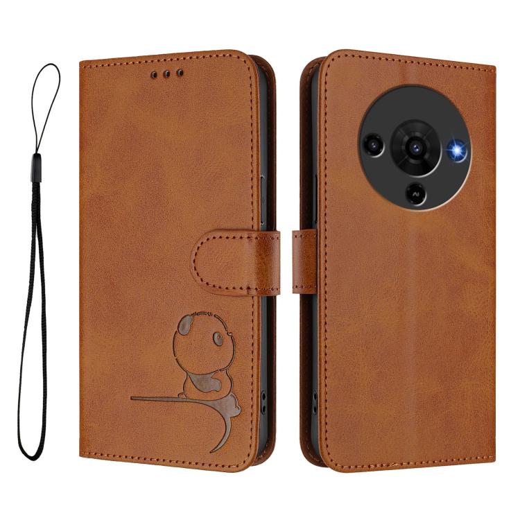 For ZTE Blade A76 5G Litter Panda Embossing RFID Leather Phone Case with Lanyard