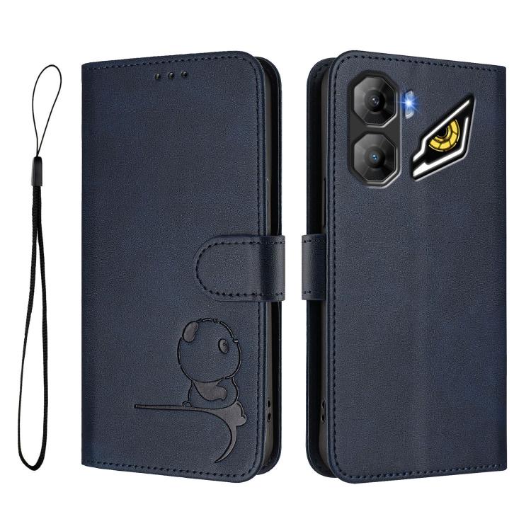 For ZTE nubia Neo 3 Litter Panda Embossing RFID Leather Phone Case with Lanyard