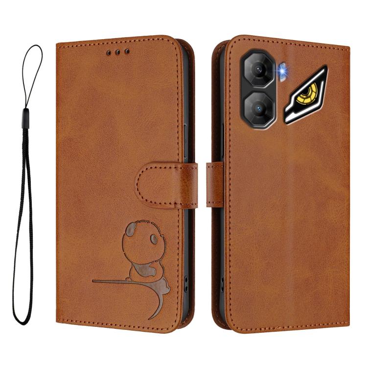 For ZTE nubia Neo 3 Litter Panda Embossing RFID Leather Phone Case with Lanyard