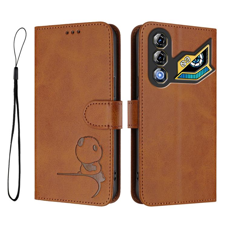 For ZTE nubia Neo 3 GT Litter Panda Embossing RFID Leather Phone Case with Lanyard