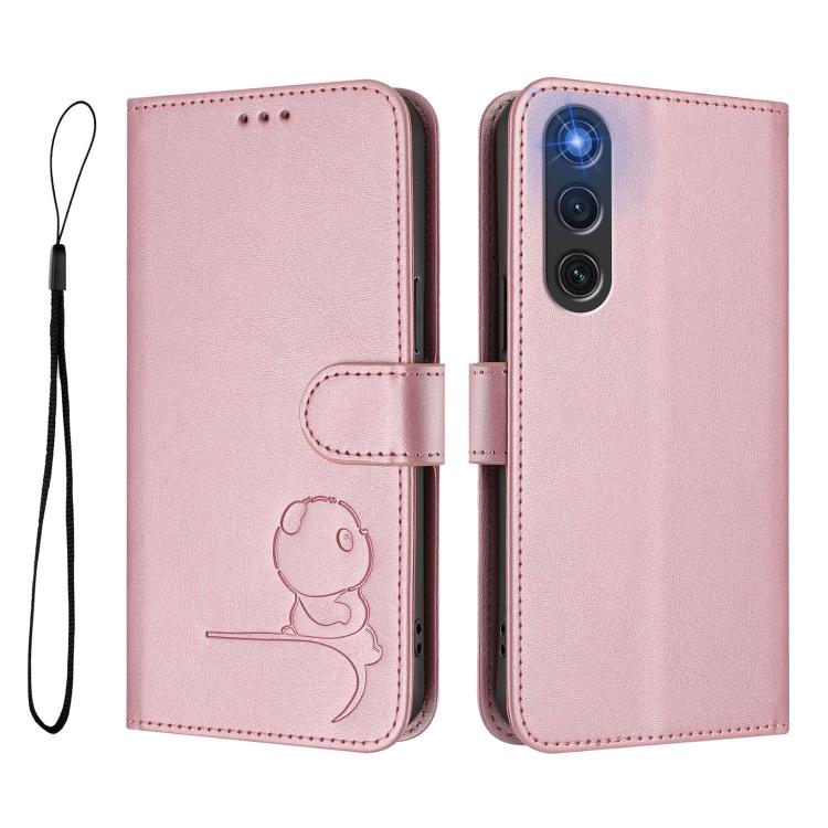 For ZTE nubia RedMagic 10 Air Litter Panda Embossing RFID Leather Phone Case with Lanyard