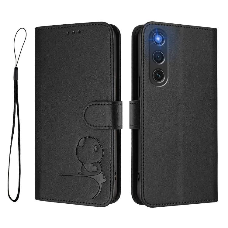 For ZTE nubia RedMagic 10 Air Litter Panda Embossing RFID Leather Phone Case with Lanyard