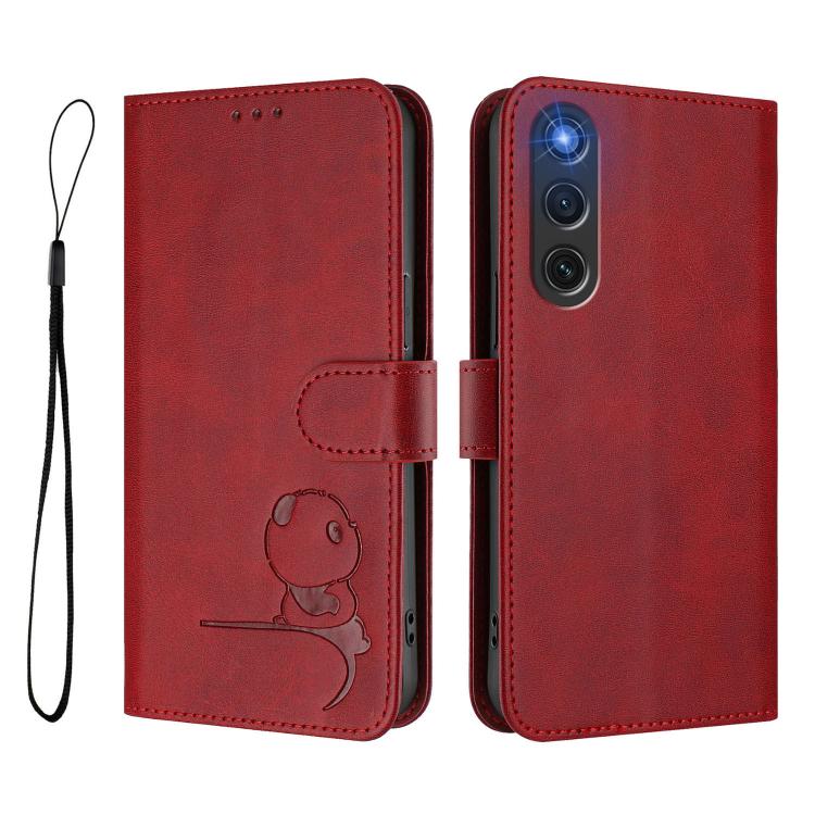 For ZTE nubia RedMagic 10 Air Litter Panda Embossing RFID Leather Phone Case with Lanyard
