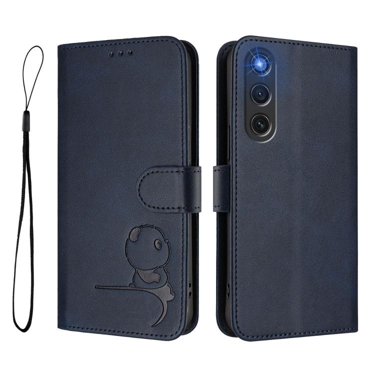 For ZTE nubia RedMagic 10 Air Litter Panda Embossing RFID Leather Phone Case with Lanyard