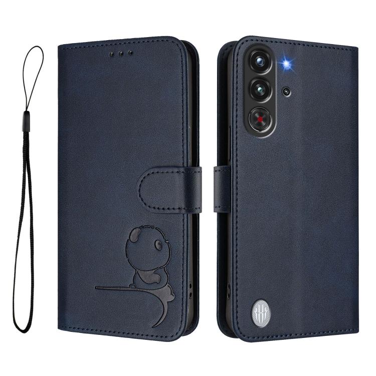 For ZTE nubia RedMagic 10 Pro / 10 Pro+ Litter Panda Embossing RFID Leather Phone Case with Lanyard