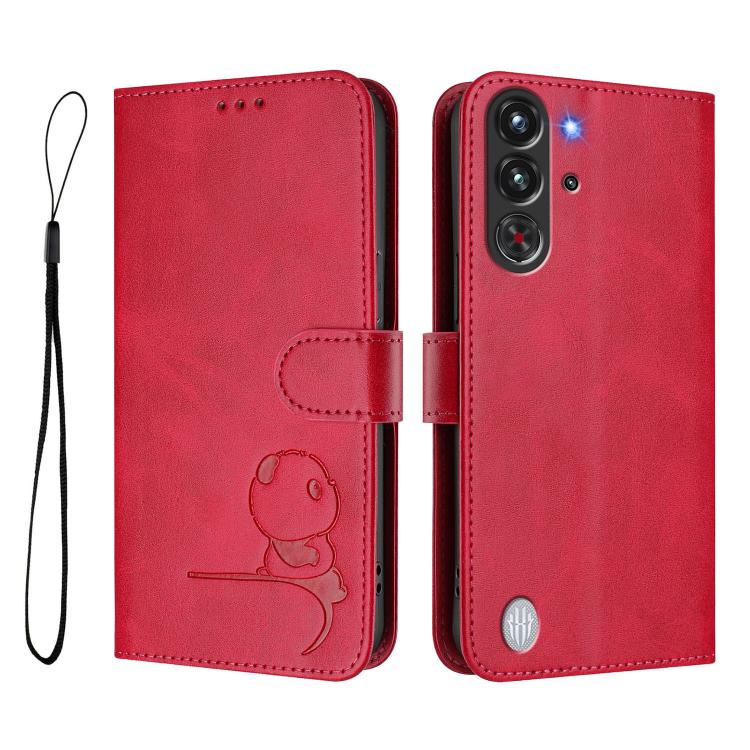 For ZTE nubia RedMagic 10 Pro / 10 Pro+ Litter Panda Embossing RFID Leather Phone Case with Lanyard