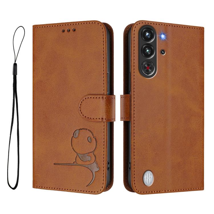 For ZTE nubia RedMagic 10 Pro / 10 Pro+ Litter Panda Embossing RFID Leather Phone Case with Lanyard