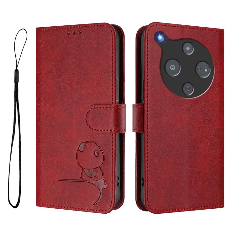 For ZTE nubia P9 Pro 5G / Optus X Pro 2 5G Litter Panda Embossing RFID Leather Phone Case with Lanyard