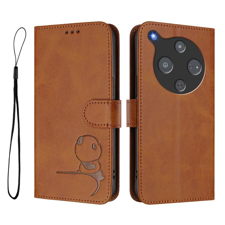 For ZTE nubia P9 Pro 5G / Optus X Pro 2 5G Litter Panda Embossing RFID Leather Phone Case with Lanyard