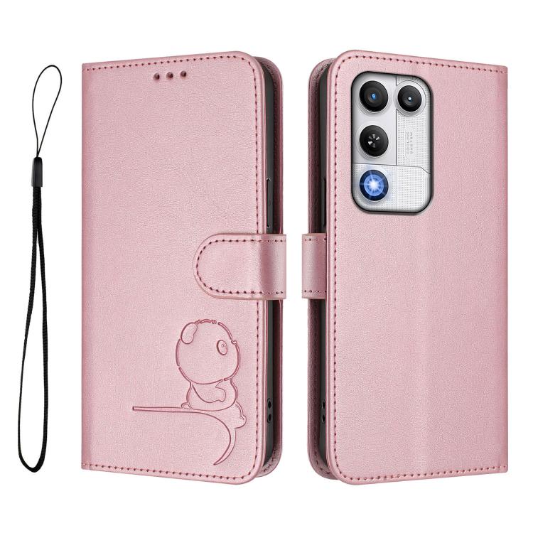 For ZTE nubia RedMagic 11 Air Litter Panda Embossing RFID Leather Phone Case with Lanyard