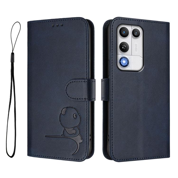 For ZTE nubia RedMagic 11 Air Litter Panda Embossing RFID Leather Phone Case with Lanyard