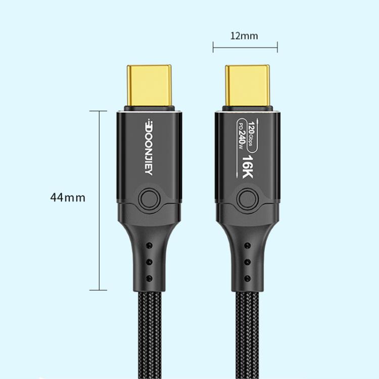 DOONJIEY DJUSB519GR 120Gbps Type-C 16K HD Projection Conversion Cable - Black