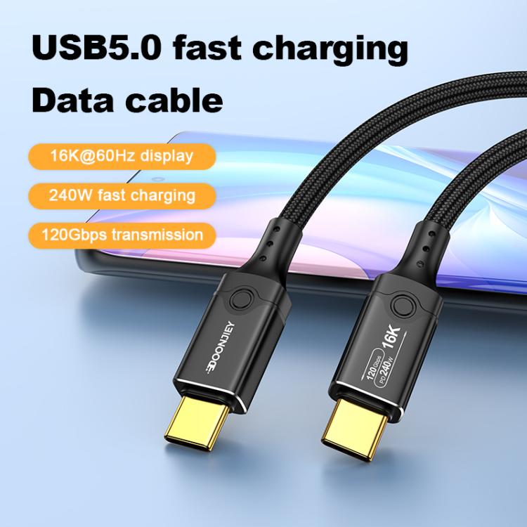 DOONJIEY DJUSB519GR 120Gbps Type-C 16K HD Projection Conversion Cable - Black