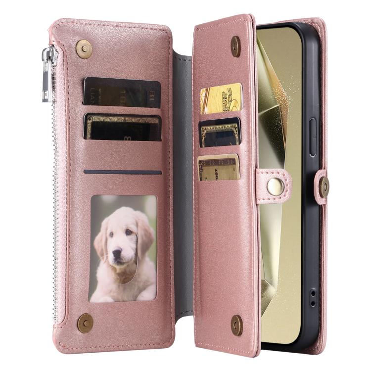 For Samsung Galaxy S25 FE 5G Leather Stitching Multi-card Slot Zipper Phone Case