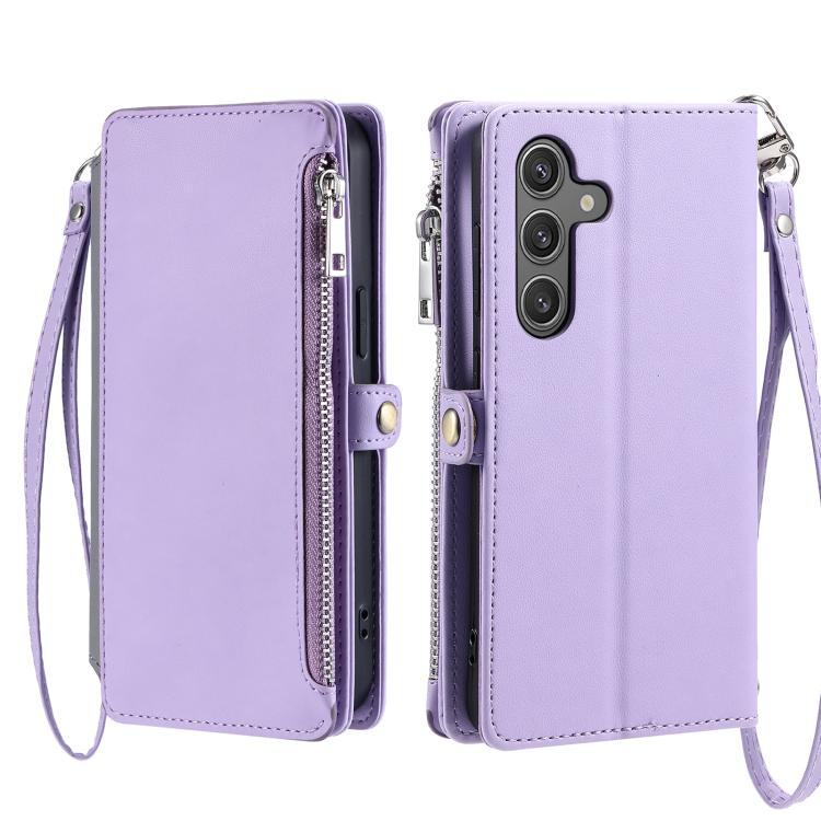 For Samsung Galaxy S26+ 5G Leather Stitching Multi-card Slot Zipper Phone Case