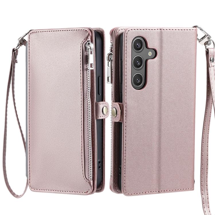 For Samsung Galaxy S26+ 5G Leather Stitching Multi-card Slot Zipper Phone Case