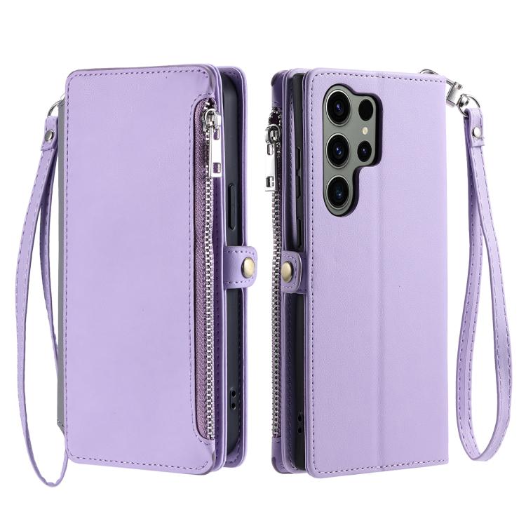 For Samsung Galaxy S26 Ultra 5G Leather Stitching Multi-card Slot Zipper Phone Case