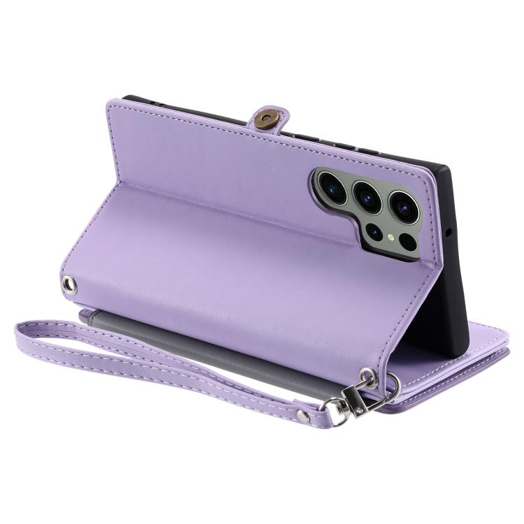 For Samsung Galaxy S26 Ultra 5G Leather Stitching Multi-card Slot Zipper Phone Case
