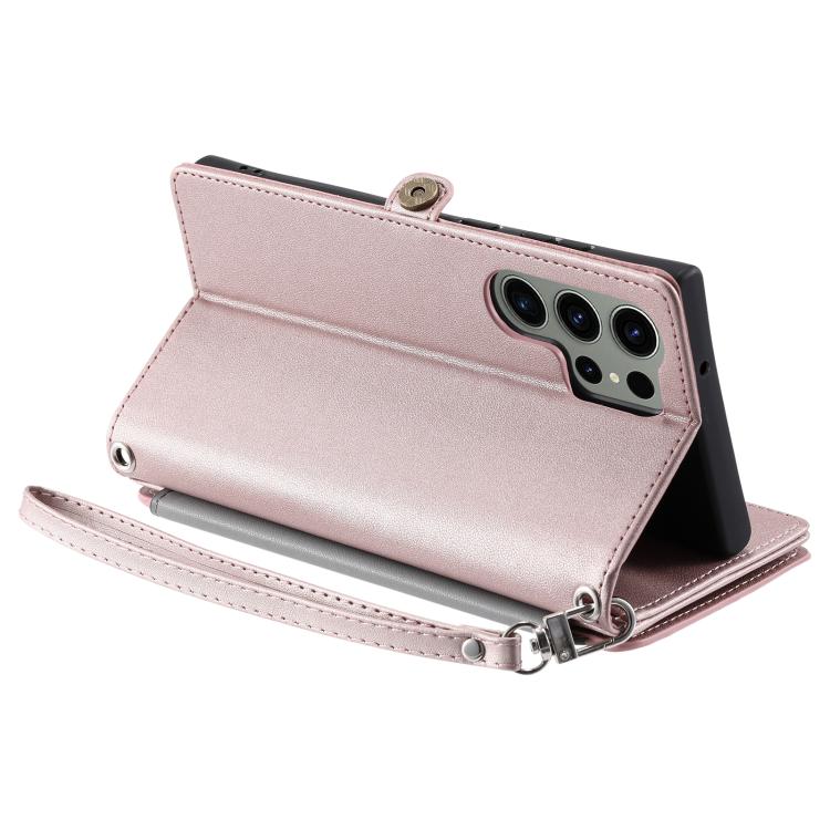 For Samsung Galaxy S26 Ultra 5G Leather Stitching Multi-card Slot Zipper Phone Case