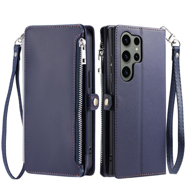 For Samsung Galaxy S26 Ultra 5G Leather Stitching Multi-card Slot Zipper Phone Case