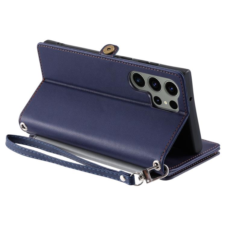 For Samsung Galaxy S26 Ultra 5G Leather Stitching Multi-card Slot Zipper Phone Case