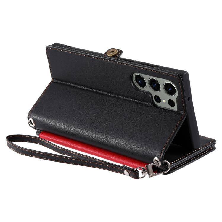 For Samsung Galaxy S26 Ultra 5G Leather Stitching Multi-card Slot Zipper Phone Case
