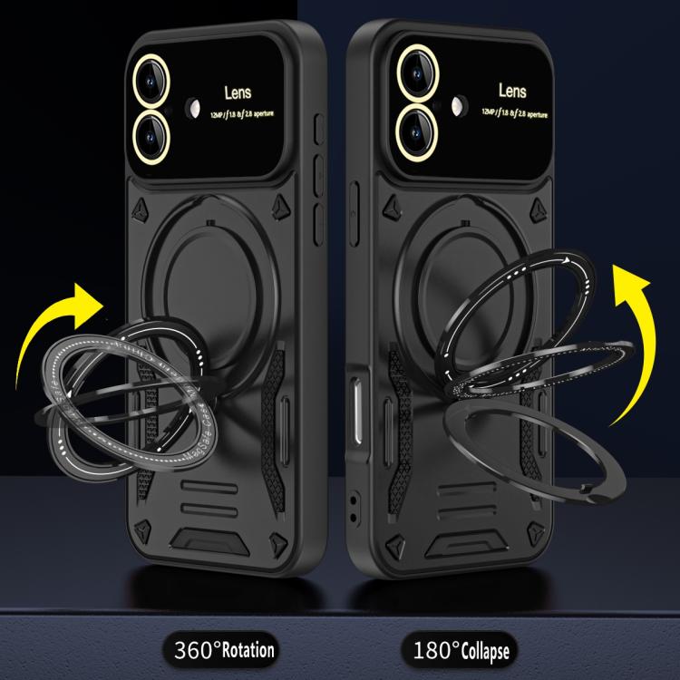 For iPhone 17 Large Window MagSafe Holder Phone Case